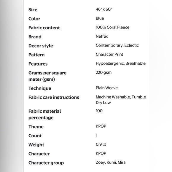 K-Pop Demon Hunters Kids Throw Blanket - Purple & Pink - Picture 6 of 6